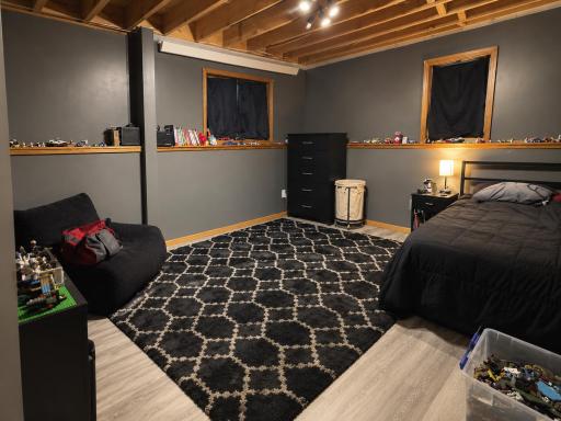 Lower-level office currently being used as a bedroom