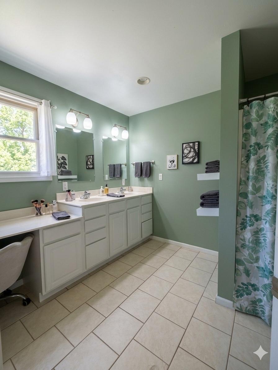 Primary Bath w/ Makeup Vanity