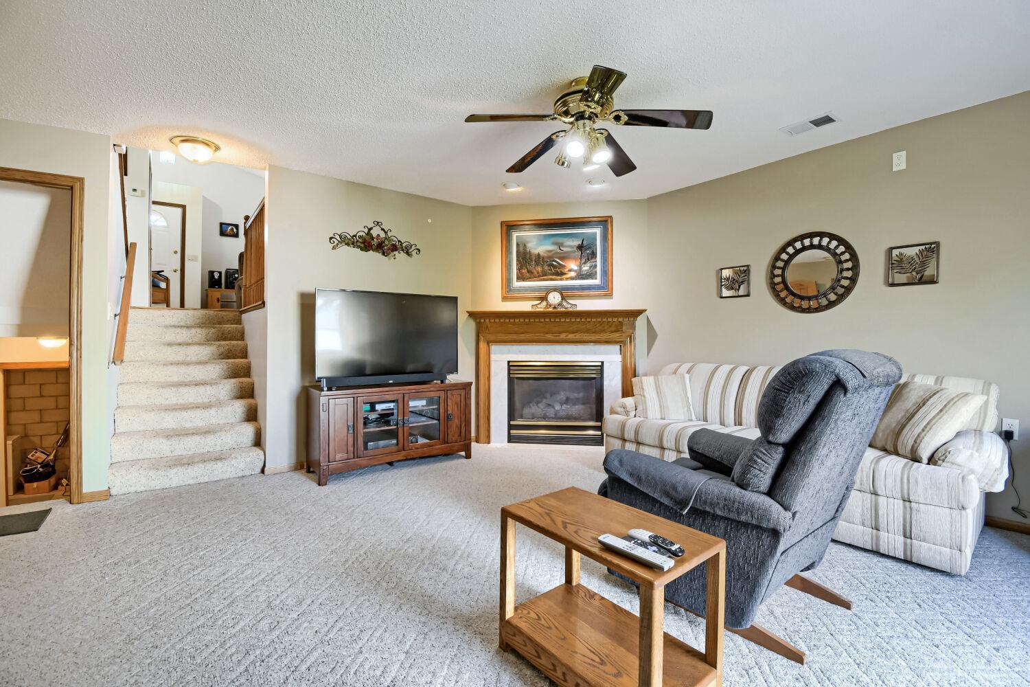 Family room with gas fireplace