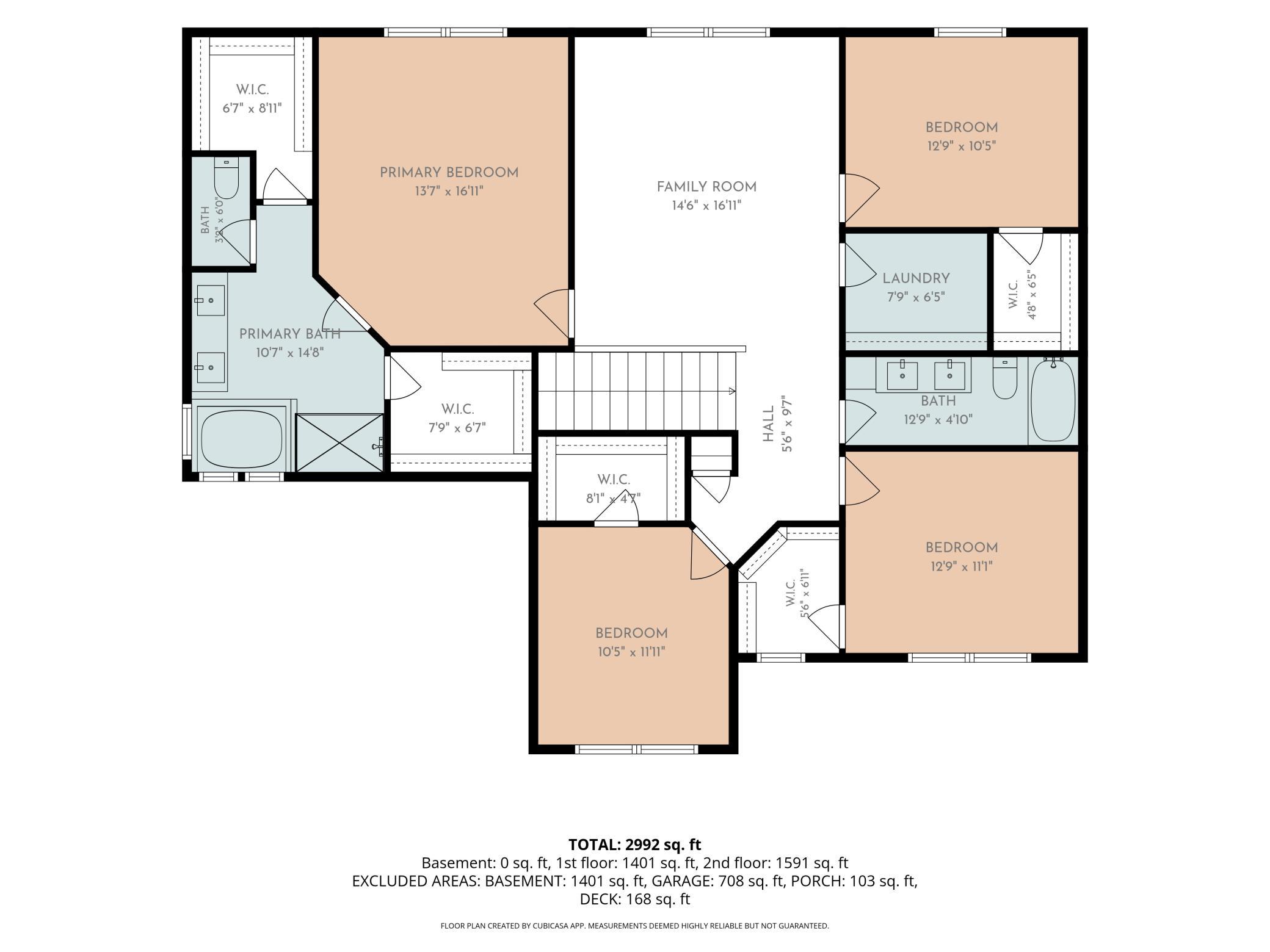 Upper level floor plan