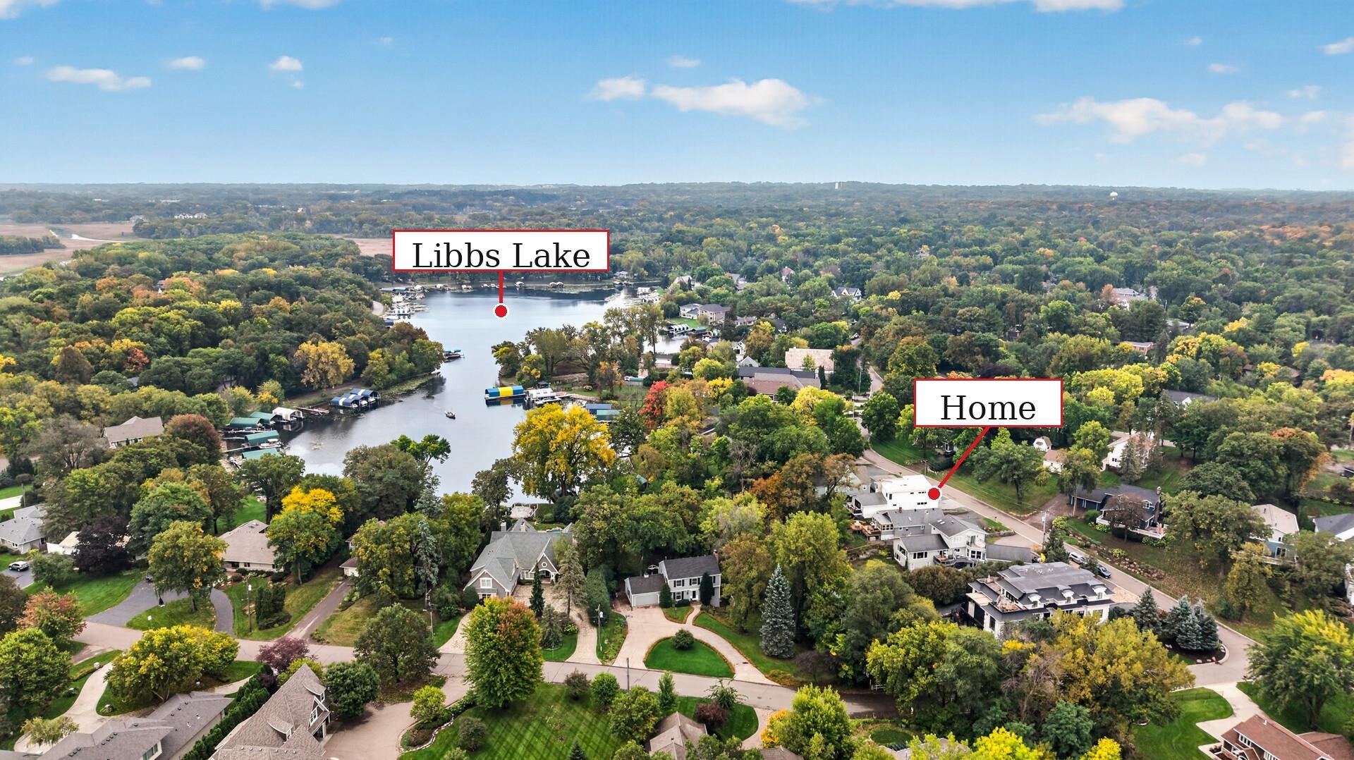 View to the southeast showing close proximity to Libbs Lake with its own public beach.