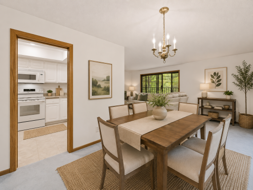 Adjacent informal dining area offers space for easy hosting and daily meals.