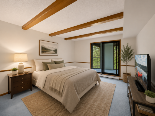 It also offers direct walkout access to the three-season porch, enhancing both light and indoor-outdoor flow.