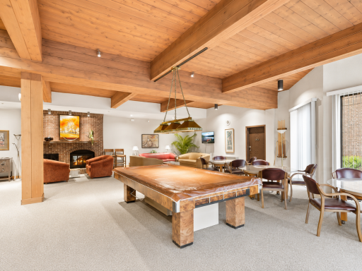 Complete with pool table and comfortable seating.