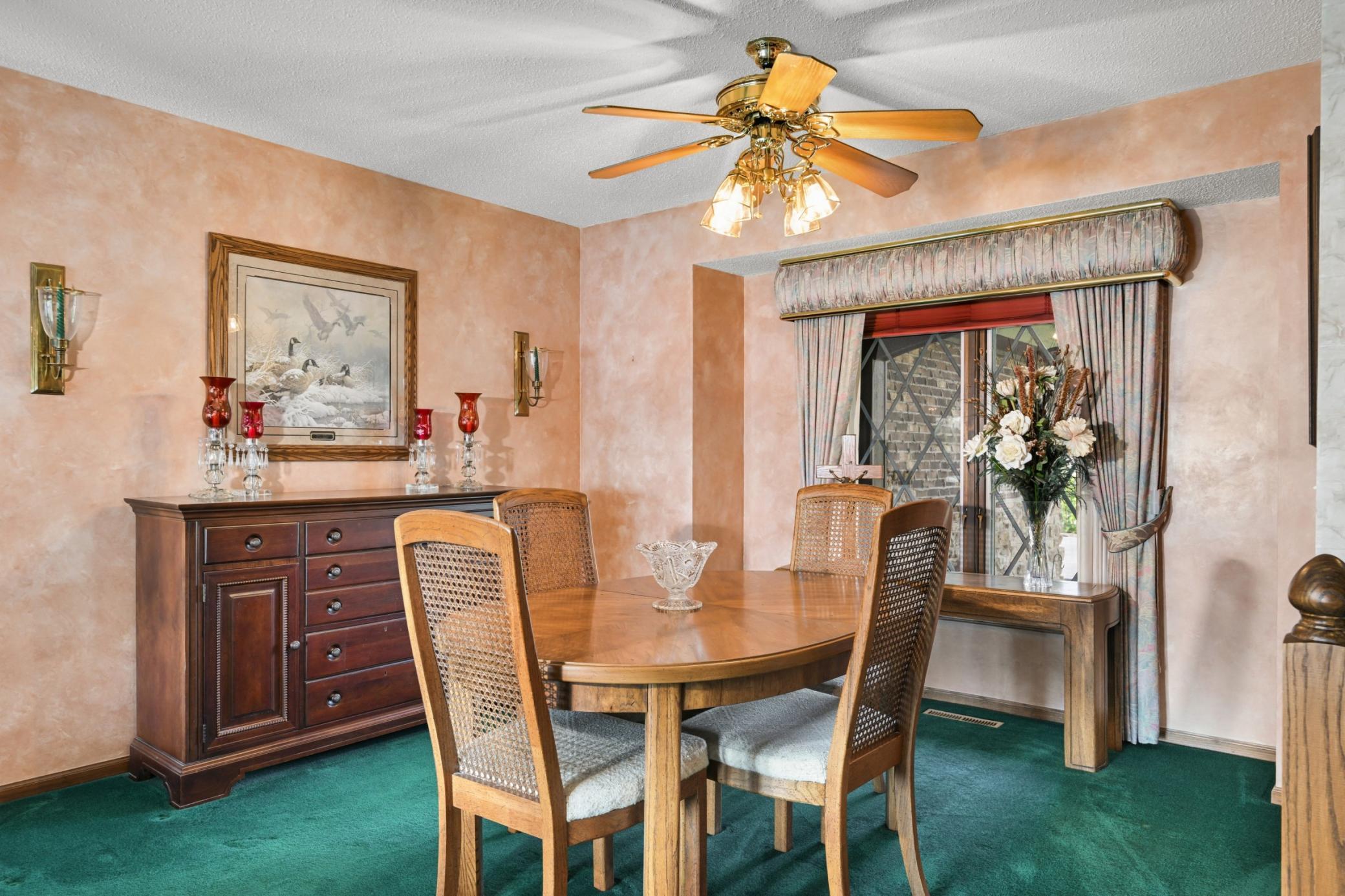 A dedicated dining space with warm wood details and plenty of natural light.