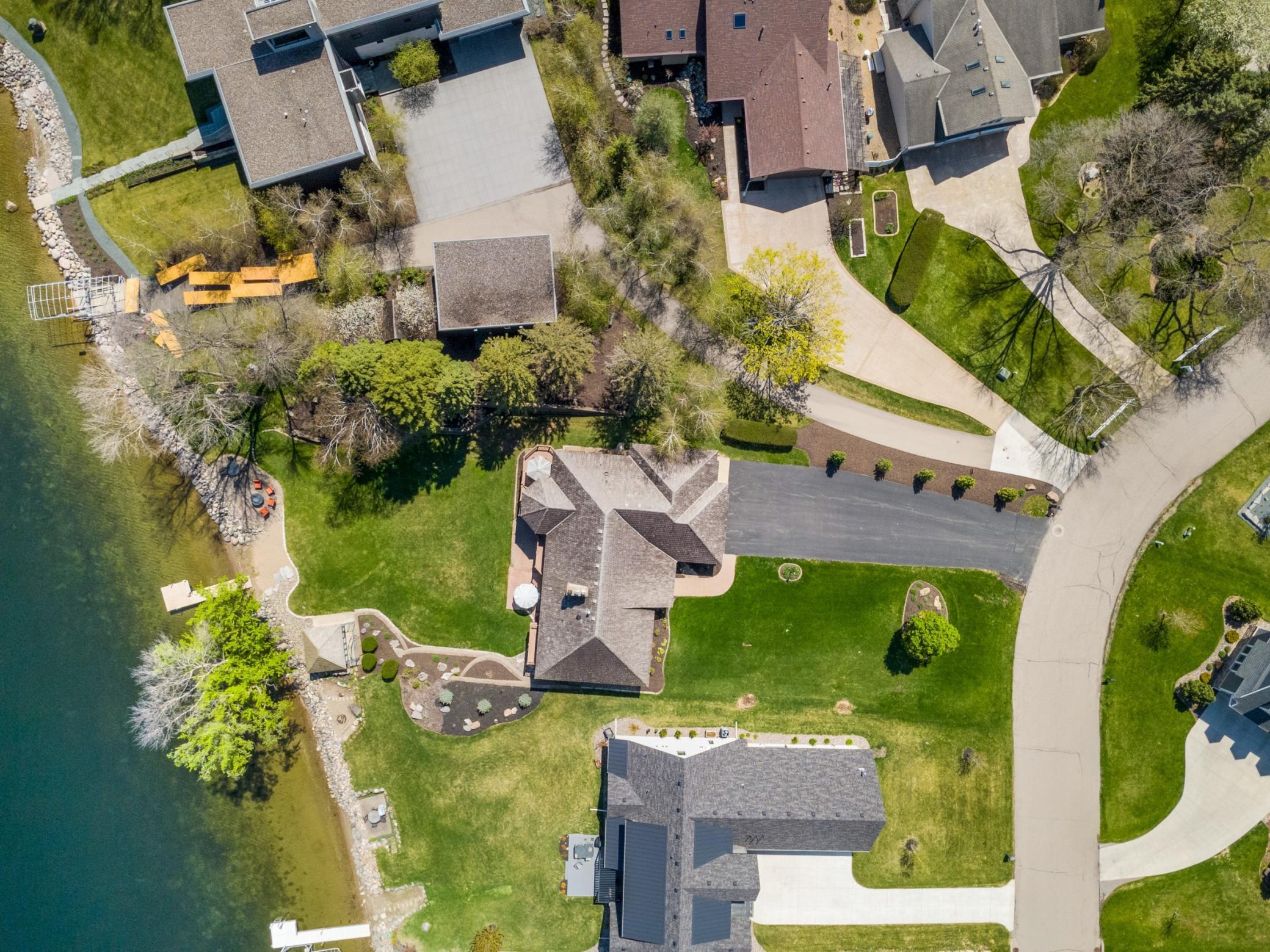 Aerial view showcasing the property