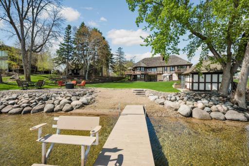 Sandy shoreline and dock access overlooking Lower Prior Lake.