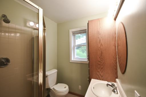 3/4 bathroom as you enter the back door thru the garage.