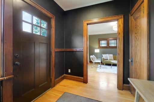 The entry offers plenty of room to welcome visitors.