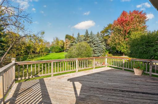 The expansive deck is perfect for summer BBQs to quiet evenings under the colorful sky