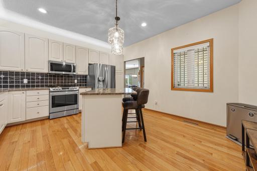 Thoughtful lighting throughout the kitchen makes for an ideal work space