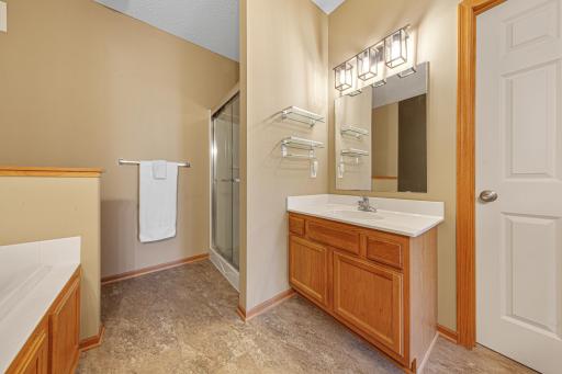 Double sinks and shower