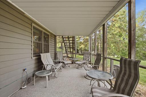 Screen Porch with under decking and epoxy floor