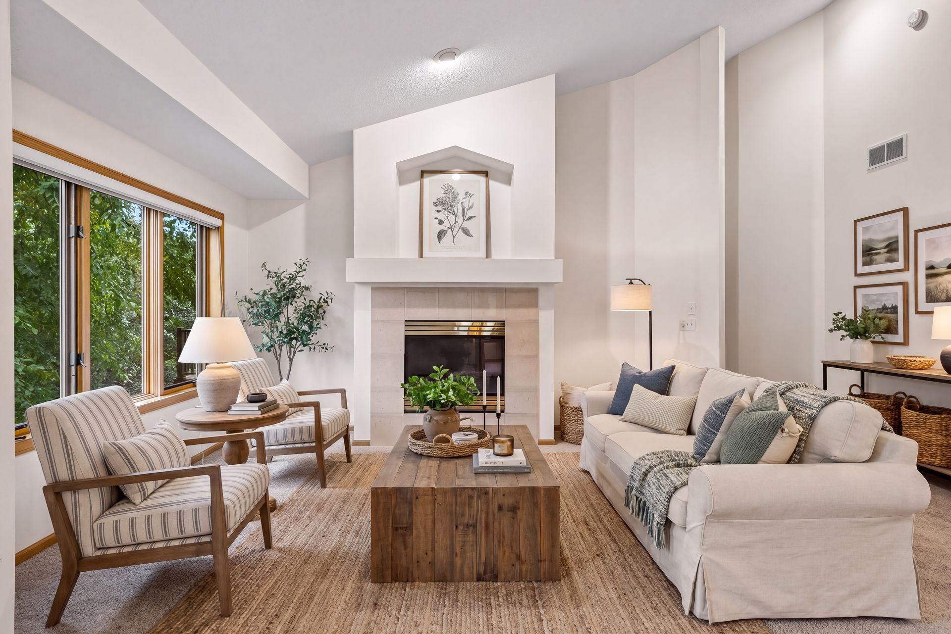 Living room staged