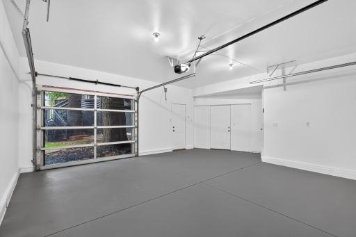 garage is clean and gage door offer lake views