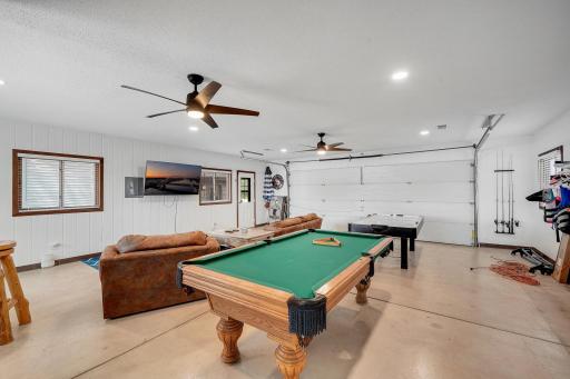 Another view of the game room that is the detached garage.