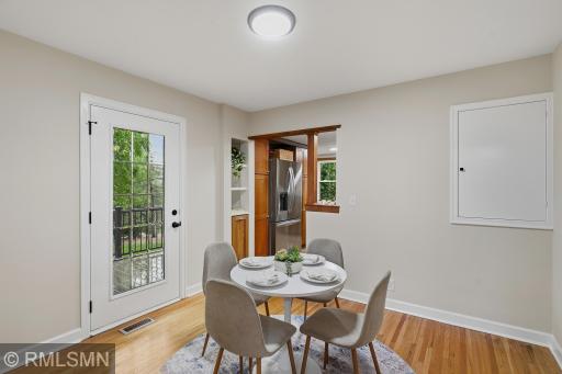Walk out the door onto the deck off the main floor