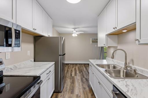 Under cabinet lighting for extra cooking support.