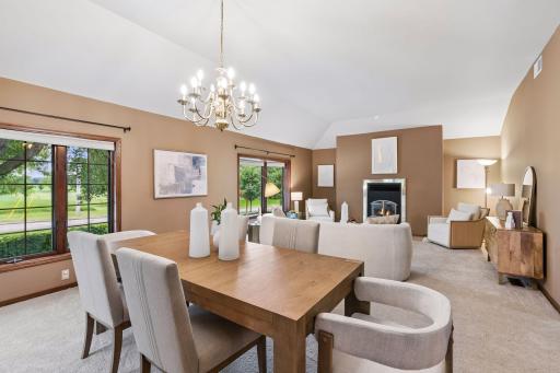 Dining room with nice view overlooking golf course