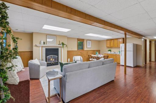 Lower level family room with natural light