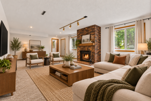 Walkout Lower Level Family Room (virtually staged)