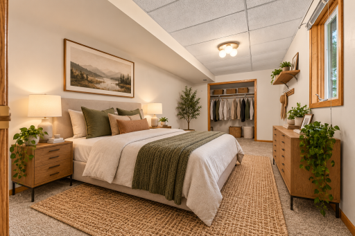 4th Bedroom in Lower Level (virtually staged)