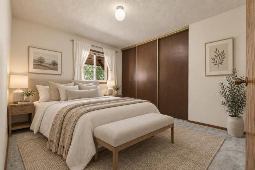 3rd Bedroom on Main Level (virtually staged)