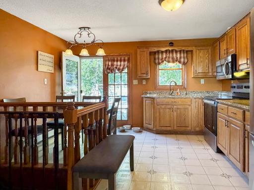 Patio door directly off of kitchen for easy entertaining