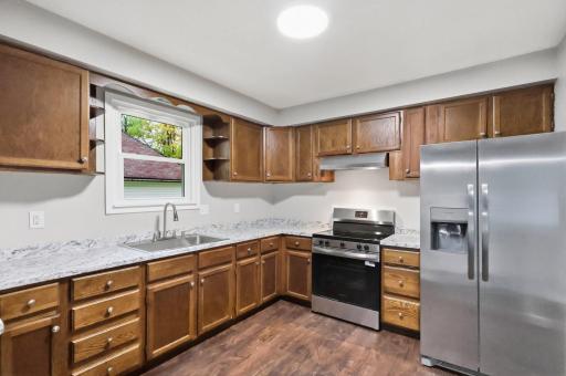 Kitchen and new stainless steel appliances