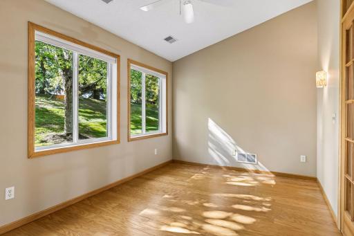 A wall of windows soaks in the natural light