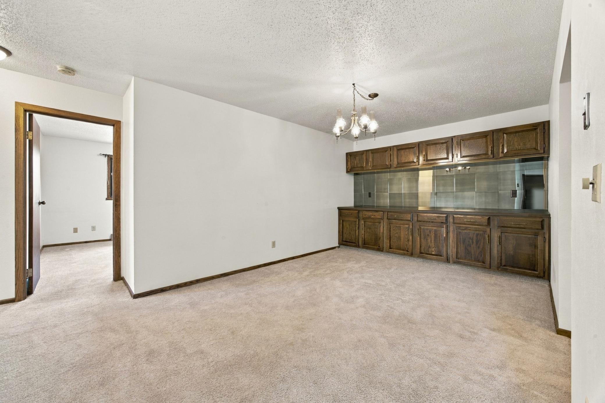 Dining room with beautiful built in storage