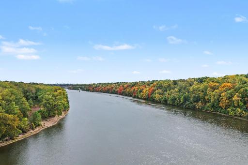 Walk to scenic views of Mississippi River