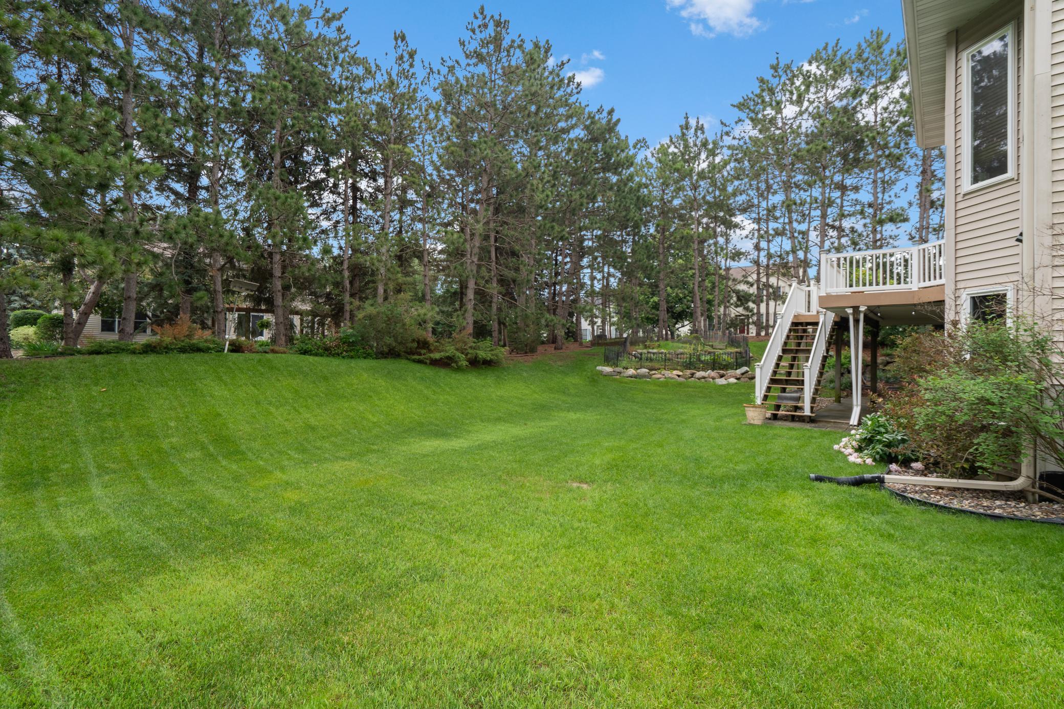 Large private backyard