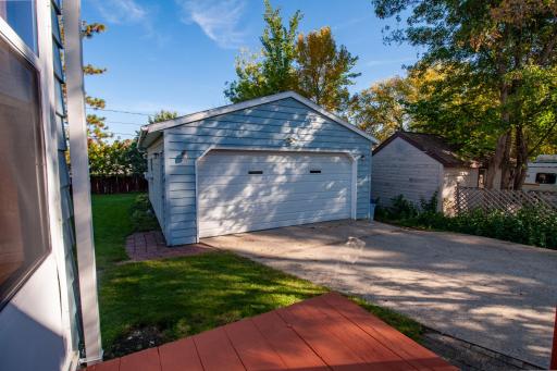 workshop is located on back side of garage