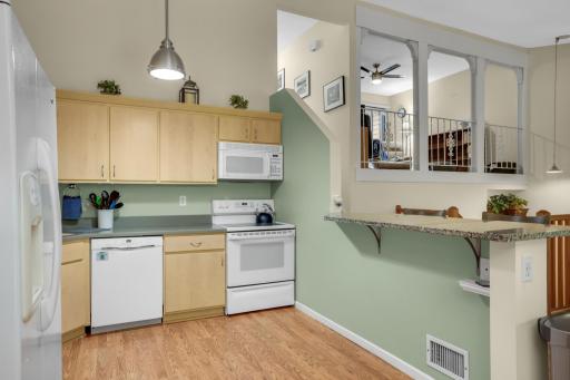 A breakfast bar for casual dining