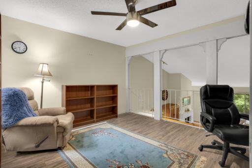 The loft can be an office or sitting room and features newer flooring