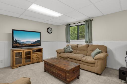 The lower level family room