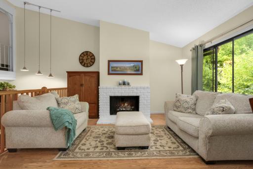 and vaulted ceilings. The fireplace is great for chilly nights.