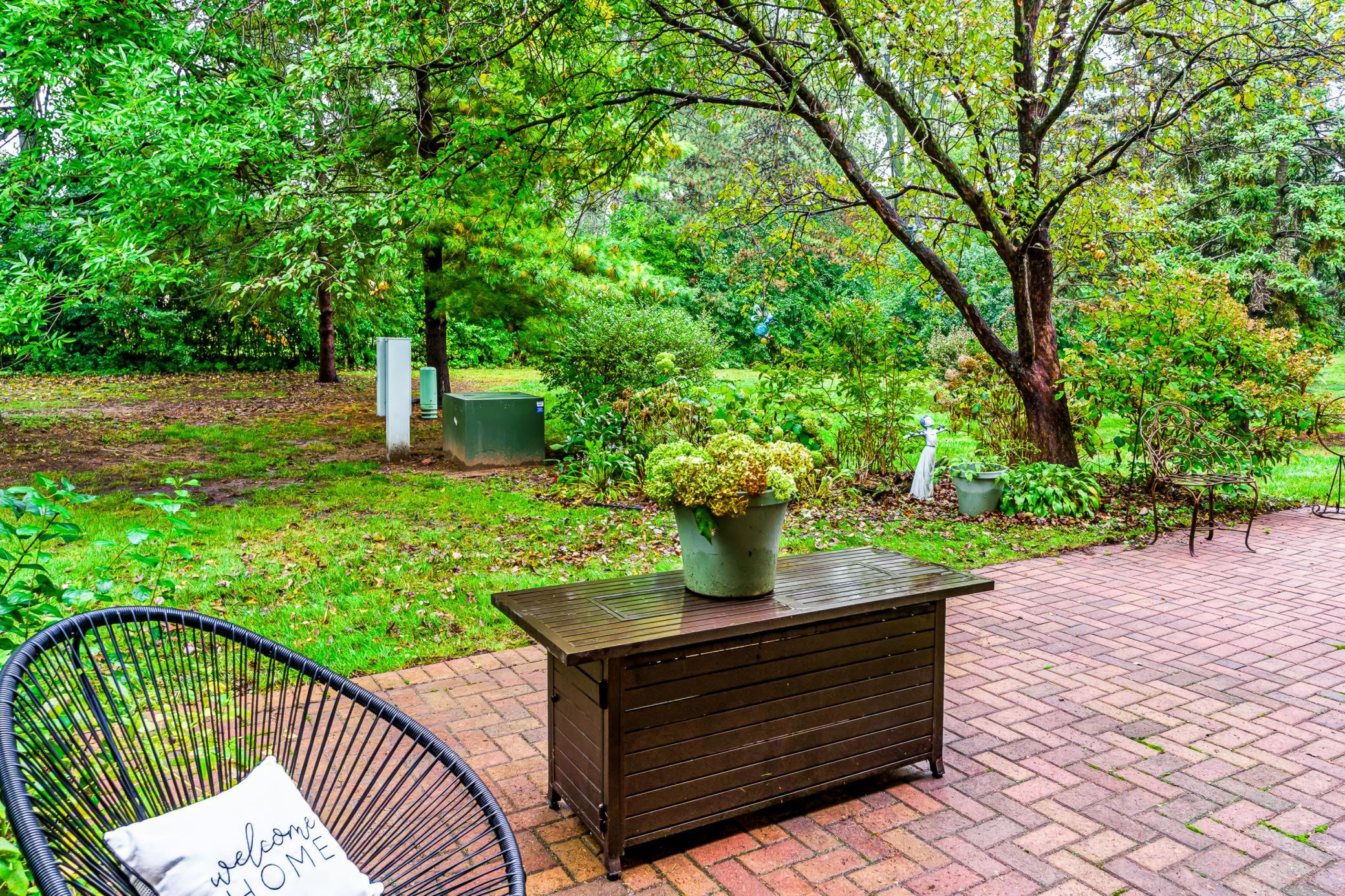 Brick patio.