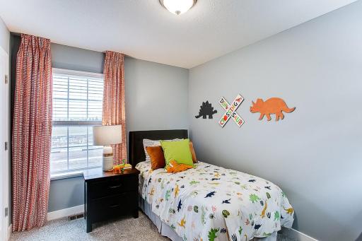 All 3 bedrooms are on the upper level. *Model home, colors and selections will vary.