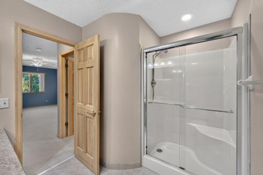 Another view of the private, primary 3/4 bathroom.