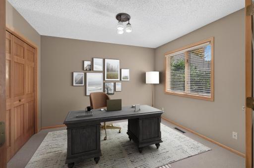 Virtually staged office in 2nd bedroom.