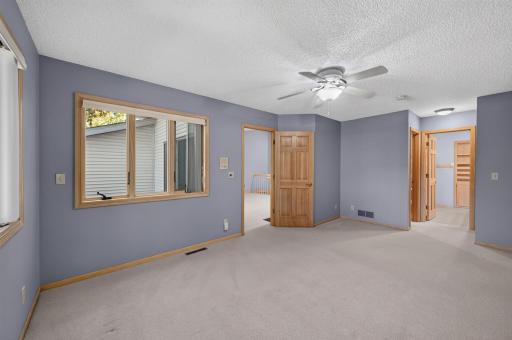 A great main floor, private, primary bedroom suite.