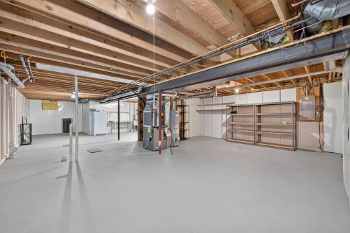 Clean basement, large space, great for storage and ready to add square footage!