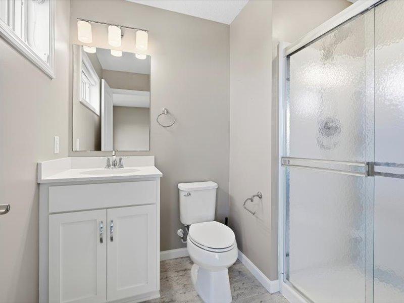 Nicely done 3/4 bath off of bedroom 4