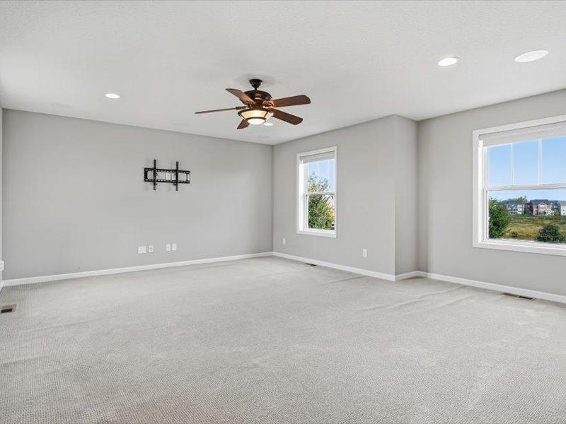 Very nice size upper level family room. Nice and open with windows to the front and back