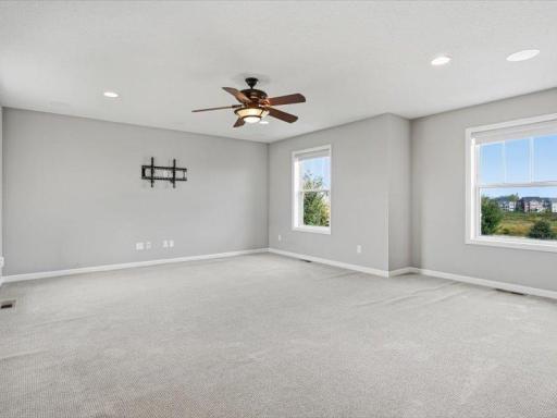 Very nice size upper level family room. Nice and open with windows to the front and back