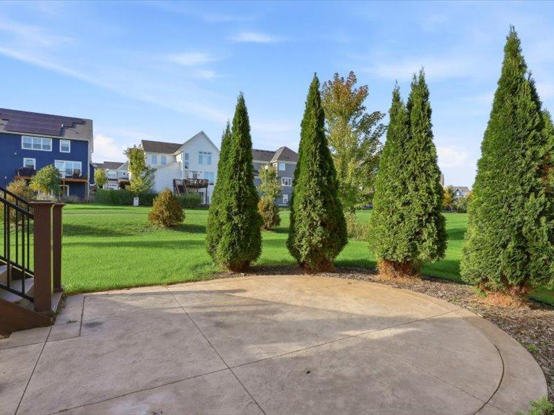 privacy help on the patio with nicely done landscaping