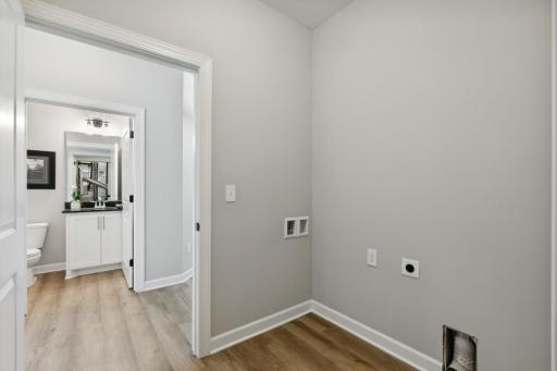 Laundry room with washer and dryer hookups