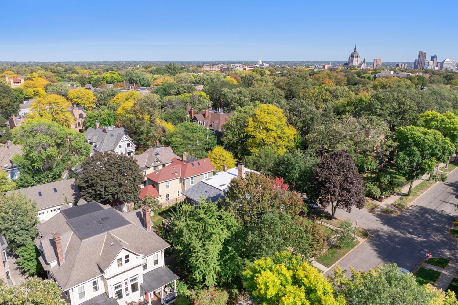 Facing East, note St Paul Cathedral and Downtown St Paul at upper right